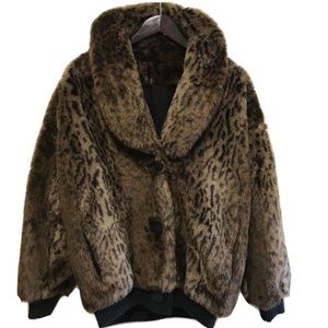Vintage Leopard print faux fur jacket with tags